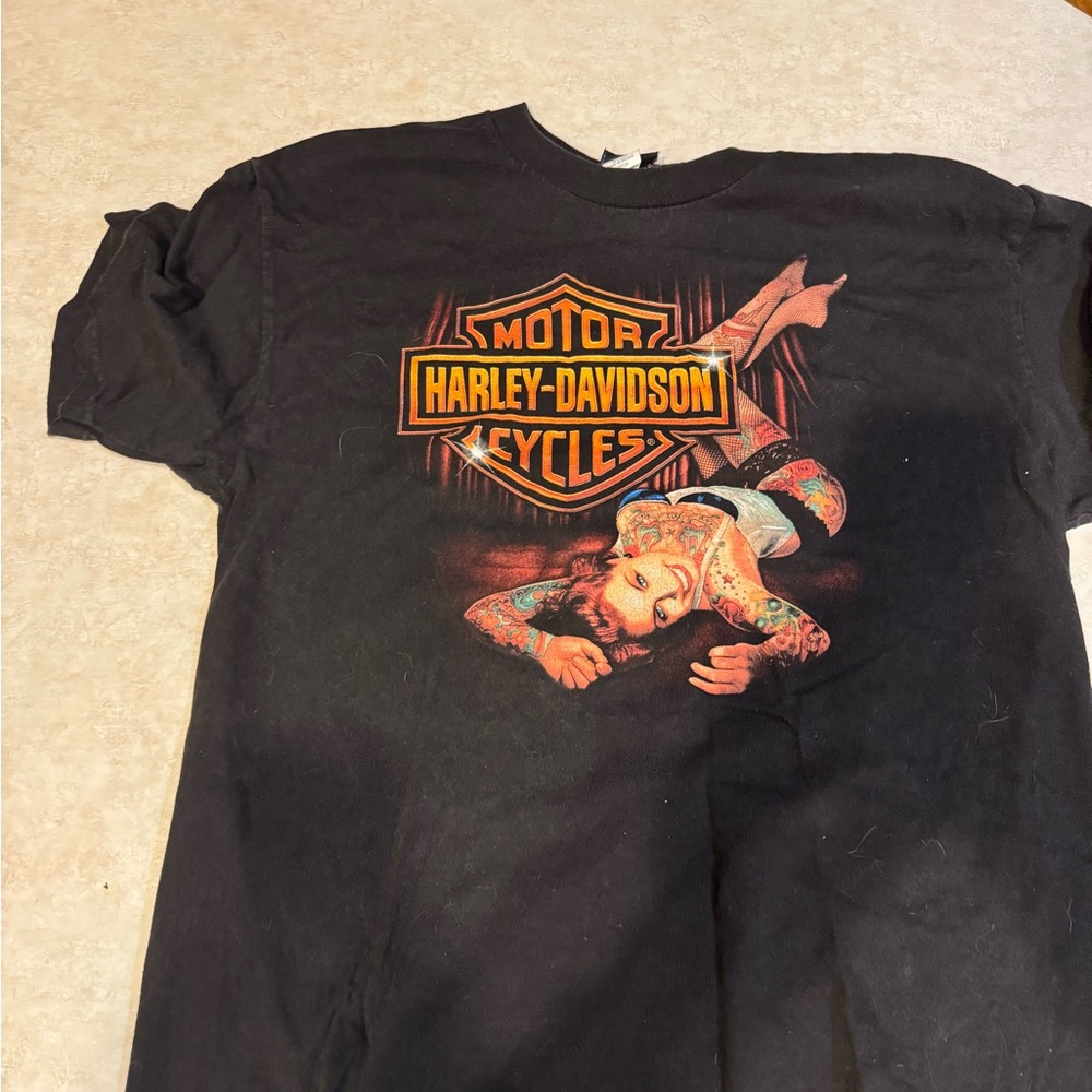 Harley-Davidson Pinup Girl Black Graphic T-Shirt Pin-up girl